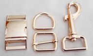 15mm buckle gold sets (buckle+slider+d-ring+snaphook)