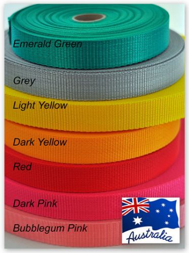 25mm polypropylene webbing 16 colours price per metre