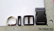 15mm plastic sets Black with welded d-ring